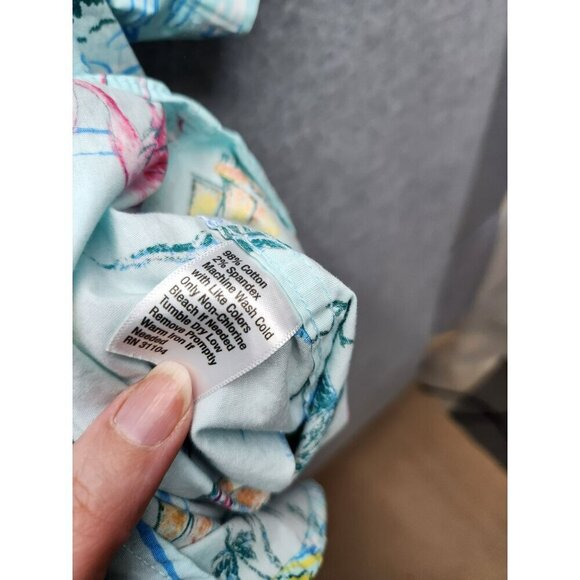 Saddlebred Mens Tropical Print Shirt 3XLT Classic Fit Short Sleeve Button-Down 1 - Picture 4 of 5